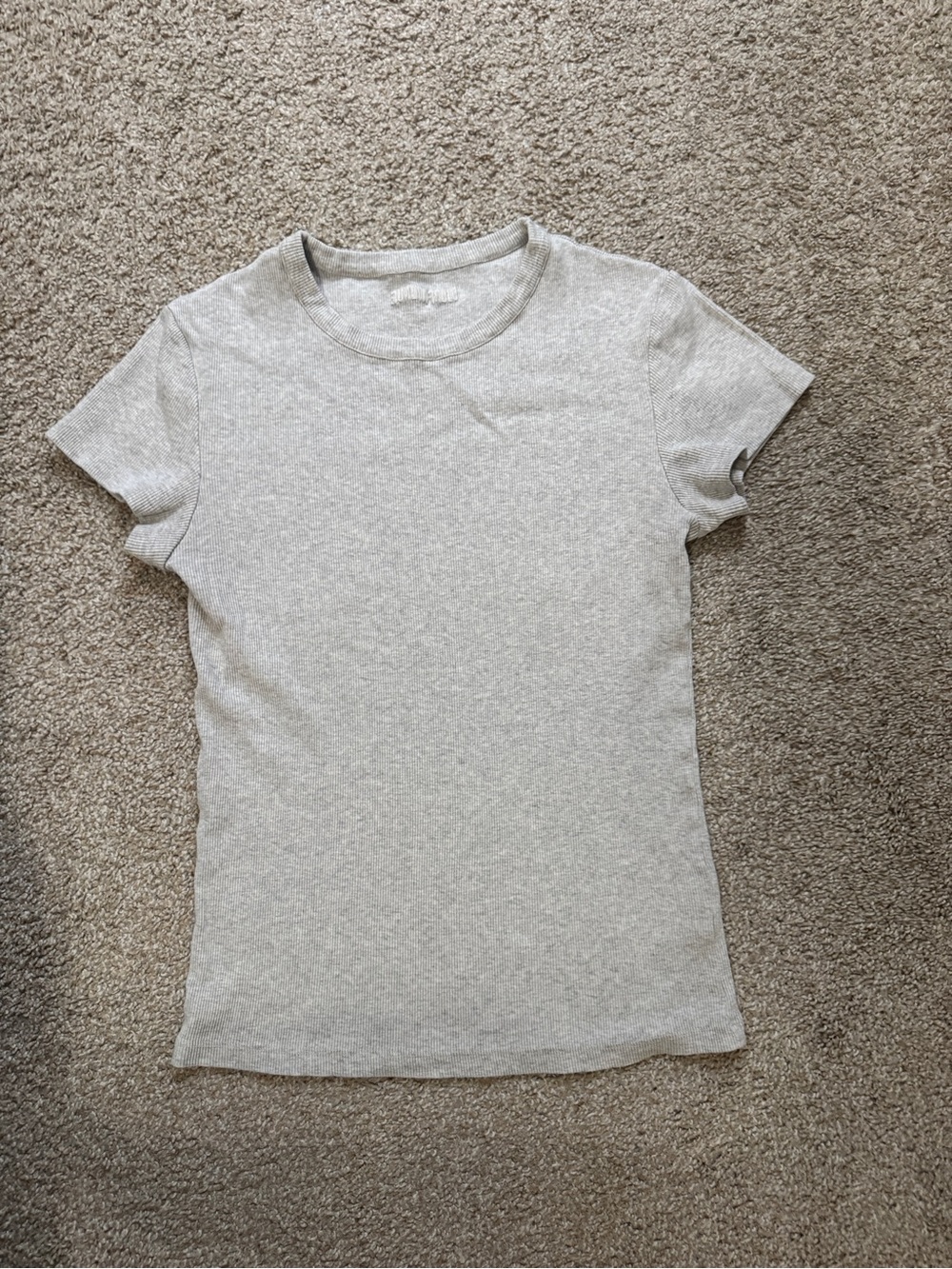 Djerf Avenue Daily T-Shirt Ribbed Grey Melange